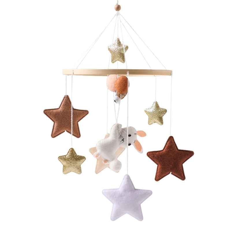 Baby Wooden Bedbell Bracket 0-12 Months Bed Bell Bracket Wooden Mobile Newborn Crochet Bed Bell Hanging Toys Newbaby Rattle Toys Purest Peak
