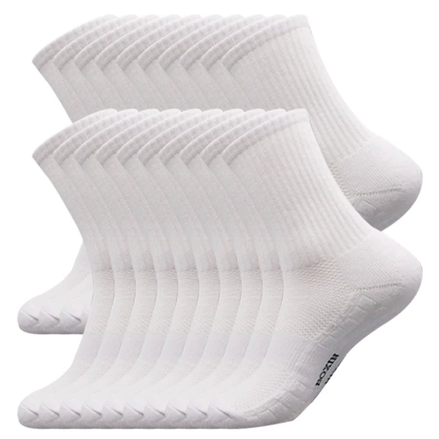 5/10/20 Pairs New Cool Men Black White Warm Socks Set Autumn Winter Male Solid Color Sport Short Socks For Men Dropshipping Quick Pick Grocers