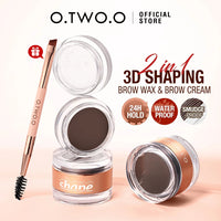 O.TWO.O Eyebrow Pomade Brow Gel Wax 2 IN 1 Waterproof Long Lasting Creamy Texture Eye Brow Tint Enhancers Cosmetics Makeup Purest Peak