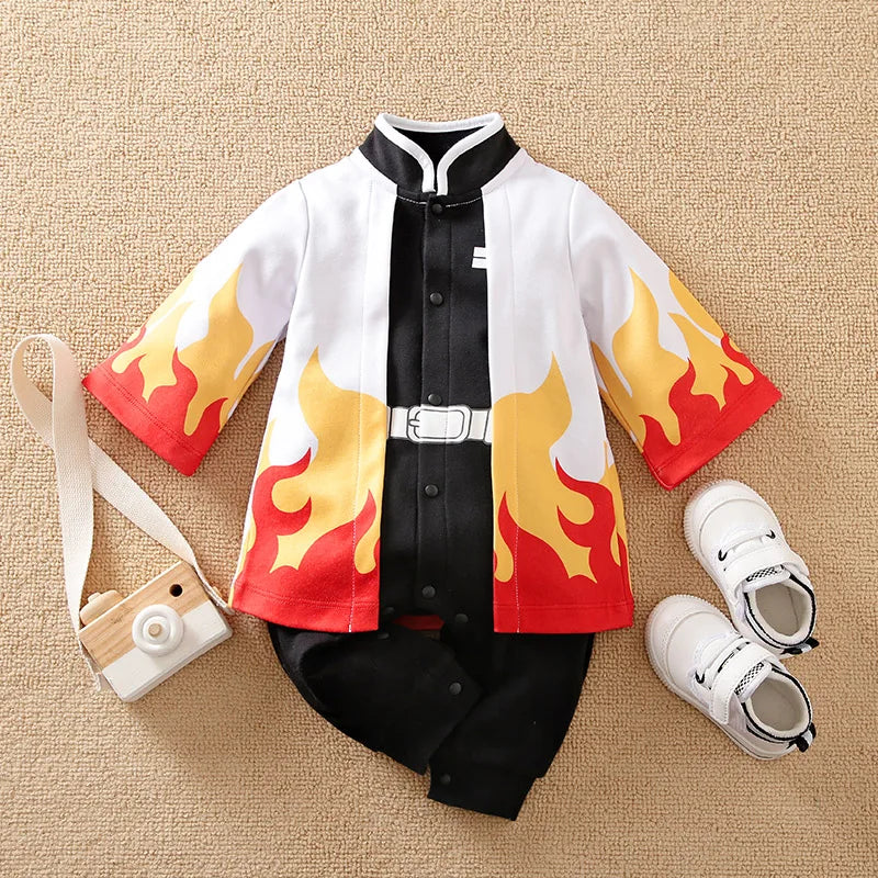 Newborn Baby Anime Cape Style Children Long Sleeve Cotton Bodysuit, Cute Kids Boys Girls Romper Econic Blanks