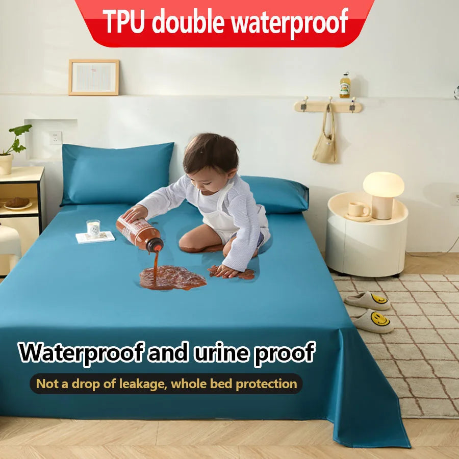 KDJEIKZ  Waterproof Matted Oversized Bed Sheet Incontinence Prevention Urinary Pad Bedspread Cover Dustproof Washable No Pillow Quick Pick Grocers