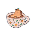 Creative Coffee Cup Animal Collection Enamel Pins Ghost Duck Capybara Frog Brooch Lapel Badge Cute Halloween Jewelry Kid Gift  ﻿ Quick Pick Grocers