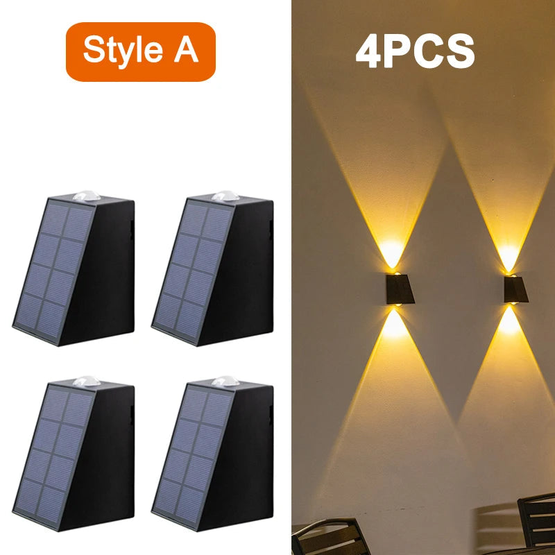 NEW Upgrade LED Outdoor Wall Solar Lights Waterproof Garden Wall Decoration Lighting For Villa Patio Stair Corridor Quick Pick Grocers