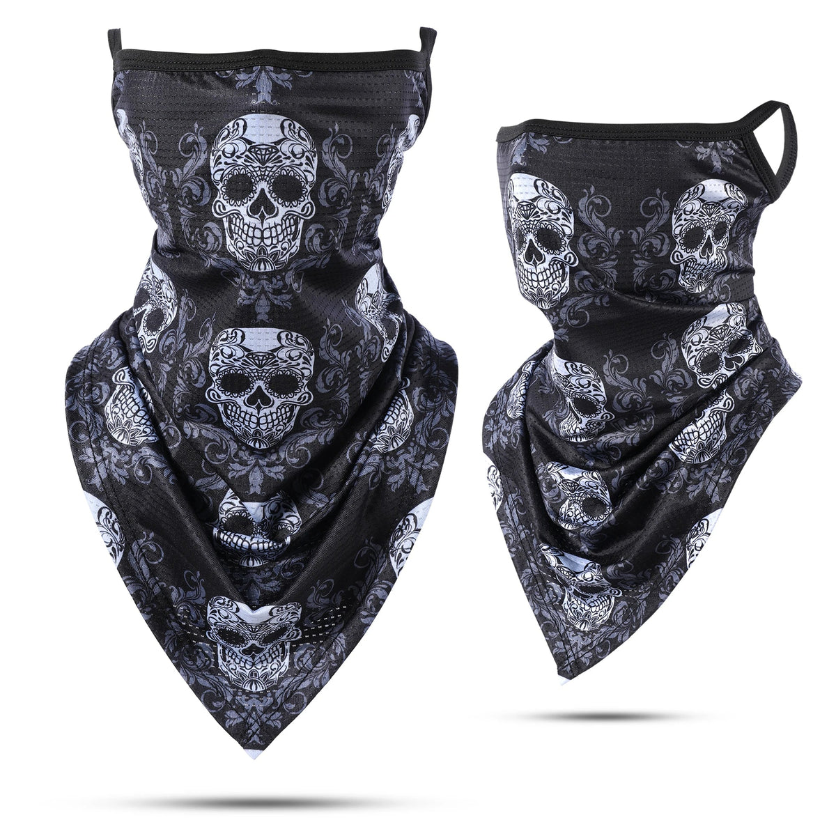 Skull Print Quick-drying Bandana Summer Scarf Breathable Half Face Cover Reusable Neck Gaiter Mask Sport Cycling Hiking Fishing Quick Pick Grocers