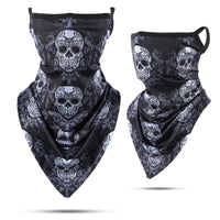 Skull Print Quick-drying Bandana Summer Scarf Breathable Half Face Cover Reusable Neck Gaiter Mask Sport Cycling Hiking Fishing Quick Pick Grocers