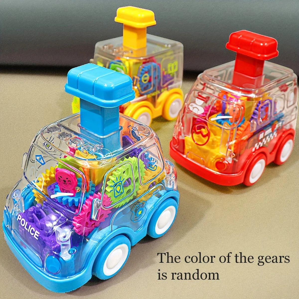Baby Toy Cartoon Press Gear Car Toy Lnertia Pull-back Transparent Car Inertia Rebound Car Birthday Gifts for Kids Boys and Girls Quick Pick Grocers