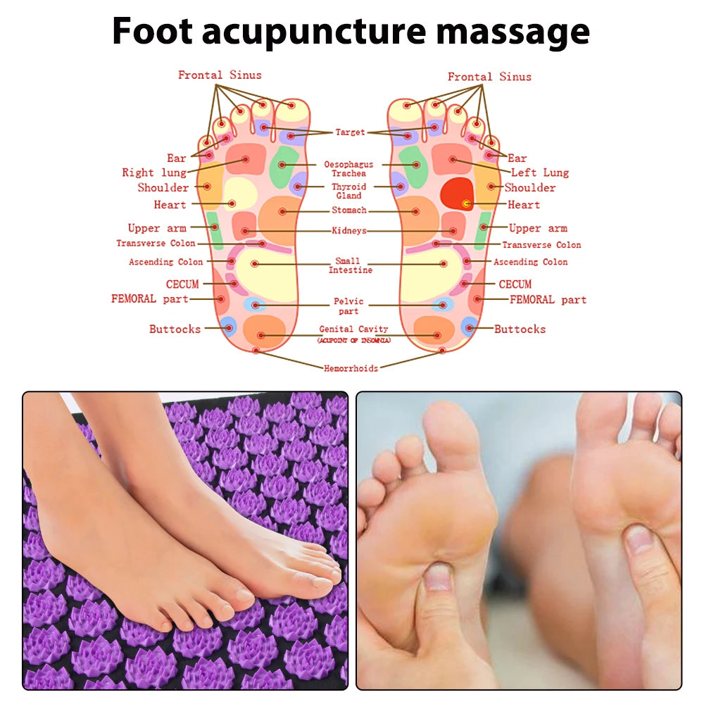 Acupressure Yoga Mat Kuznetsov's Applicator Cushion Sensi Massage Body Needles With Spikes Pillow Foot Massager Fitness Pilates Purest Peak