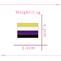 Asexual Gay Lesbian Enamel Brooches LGBT Pride Non-binary Trans Backpack Badge Rainbow Rectangle Lapel Pin Jewelry Friends Gifts Quick Pick Grocers