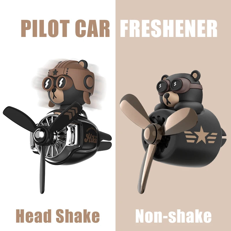 Rotating airplane pilot bear car air fresheners accessories interior decorations fan vent clips perfume fragrance diffuser aroma Econic Blanks
