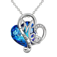 Huitan Mother's Day Necklace for Mom Luxury Trendy Craved Pendant Necklace Pink Flower Aesthetic Neck Accessories Love Jewelry Quick Pick Grocers