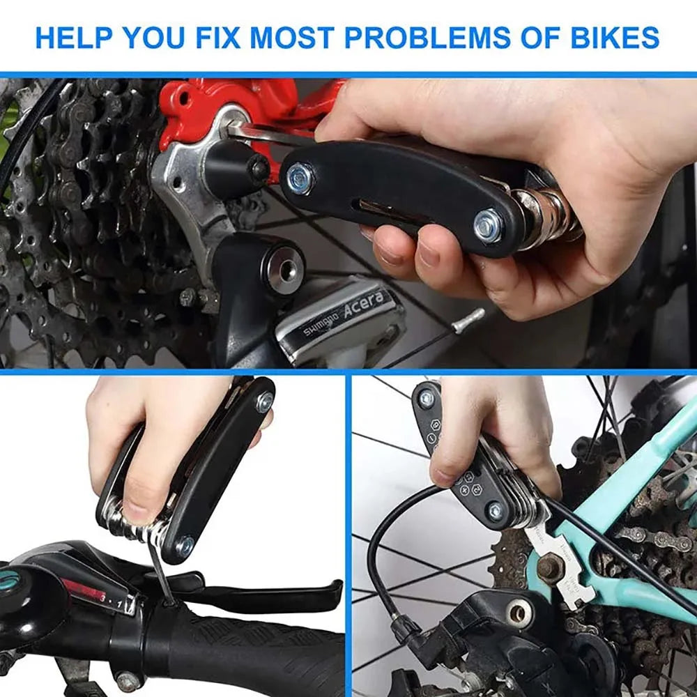 16 in 1 Portable Bicycle Repair Tools Kit Hex Wrench Nut Tire Screwdriver Motorcycle Bicycle Repair Tools Quick Pick Grocers