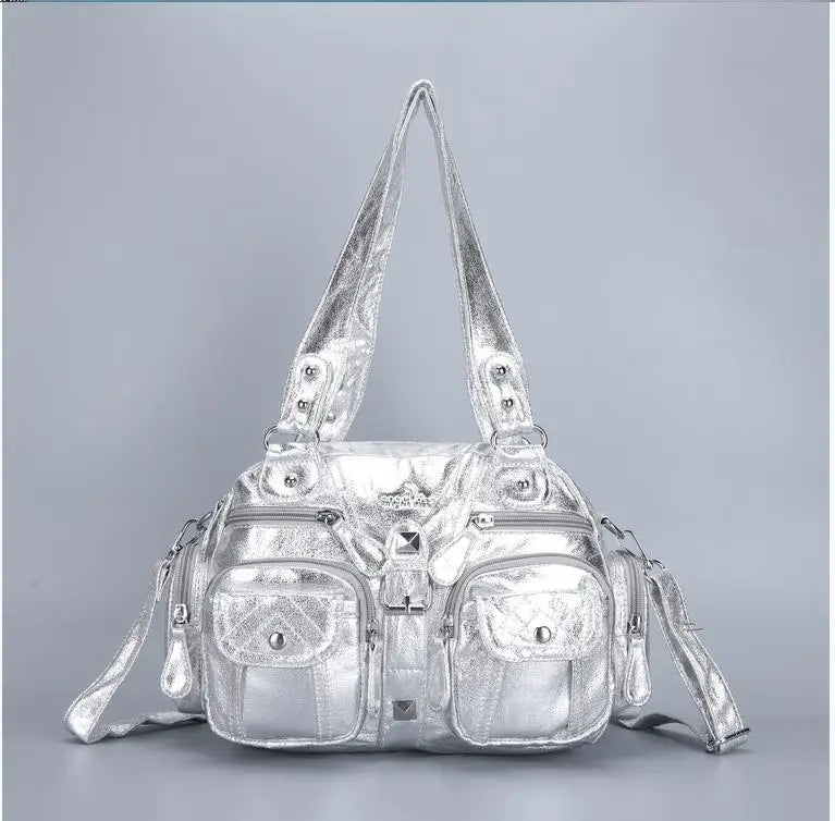 Vintage Women Handbags Satchel Top-handle Handbag PU Shoulder Bag Dumpling Pack Give Gifts Shoulder Bags Phone Money Pack Quick Pick Grocers