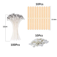 120Pcs Waxed Cotton Candle Wicks with Stand Original Smokeless Candle Wick for DIY Candle Silicone Mold Candle Making Supplies Econic Blanks