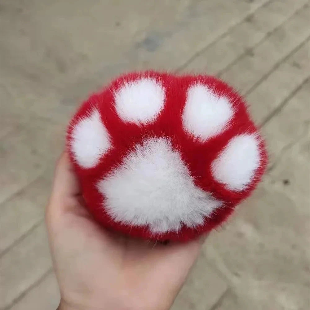 Cat Paw Pendant Keychain Couple Keychain Fluffy Faux Fur Keychain Charm Cute Soft Plush Toy Key Ring Backpack Car Key Pendant Econic Blanks