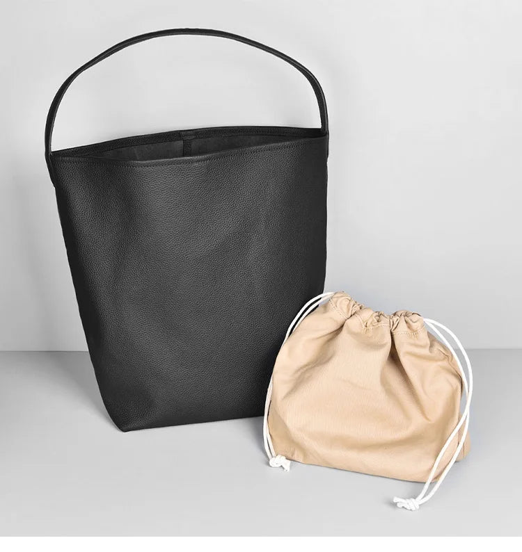 MENDY Bucket Bag Large Women's Bag Tote Bag Shoulder Bag Luxury Designer Genuine Leather Handbag Japanese Popular Bag Soft Row Quick Pick Grocers