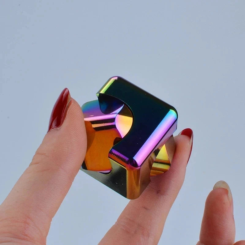 Square Decompression Spinning Top Dice Cube Anti-Anxiety Fingertip Toys Hand Fidget Spinner Vent Toys Flipo Flip For Children Econic Blanks
