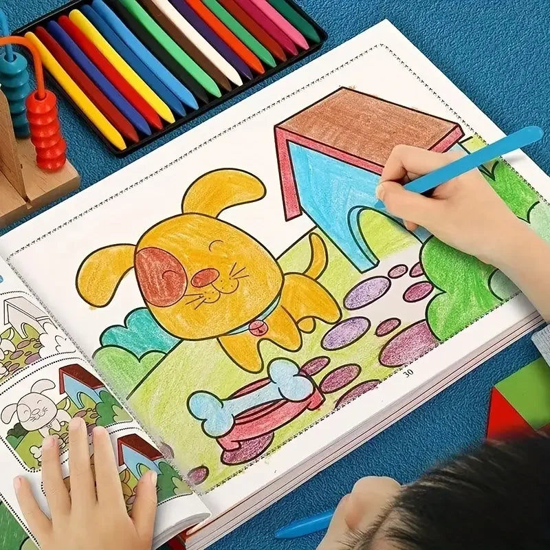 46-Page Kids Drawing & Painting Coloring Book - Educational Art Supplies for Creative Learning, Gift for Boys & Girls, Chinese V Quick Pick Grocers