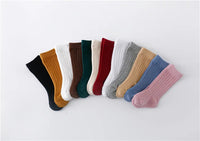 Lawadka 0-5Years Kids Boys Girls Socks Cotton Solid Striped Soft Baby Knee Long Children's Socks School Sport Baby Sock 12 Color Quick Pick Grocers