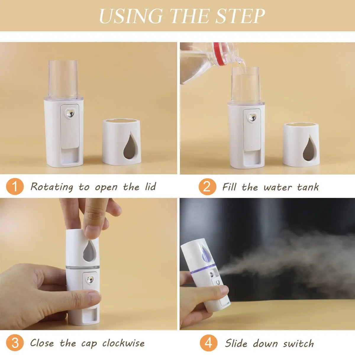 Nano Facial Steamer Mist Spray Eyelash Extensions Cleaning Pores Water SPA Moisturizing Hydrating Face Sprayer USB Rechargeable Quick Pick Grocers