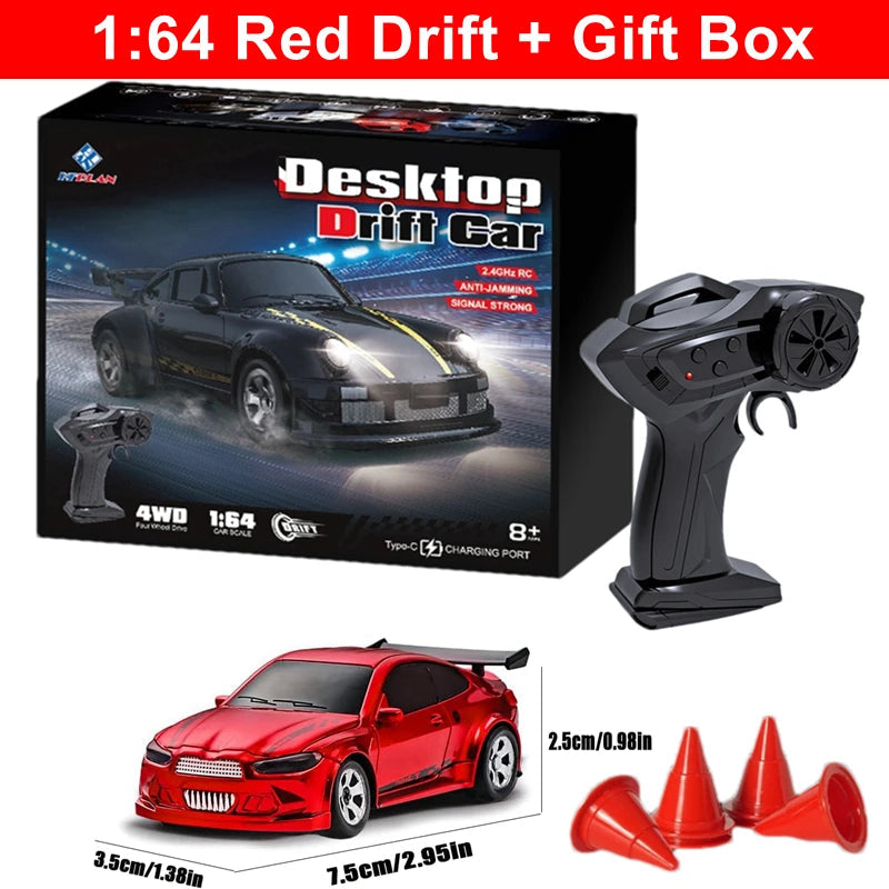 1/64 2.4G High speed Drift Rc Car 4WD Remote Control Car Four Wheel Drive Radio Controlled Mini RTR Racing Model Boy Toy Gift Econic Blanks
