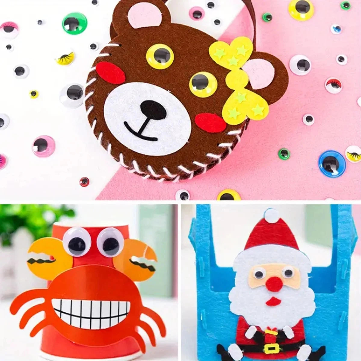 100pcs/200/550pcs Self-adhesive Googly Wiggle Eyes for DIY Scrapbooking Crafts Projects DIY Dolls Accessories Eyes Handmade Toys Econic Blanks