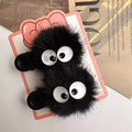 Cute Black Fuzzy Hair Clip for Women - Big Eyes Design, Adorable Hair Accessories for Girls, Daily & Party Wear Quick Pick Grocers