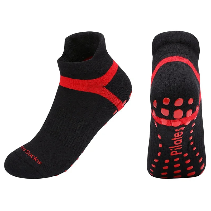 Yoga Socks Men Women Professional Silicone Non-slip Pilates Socks Large Size Indoor Floor Gym Fitness Cotton Dance Sports Socks Quick Pick Grocers