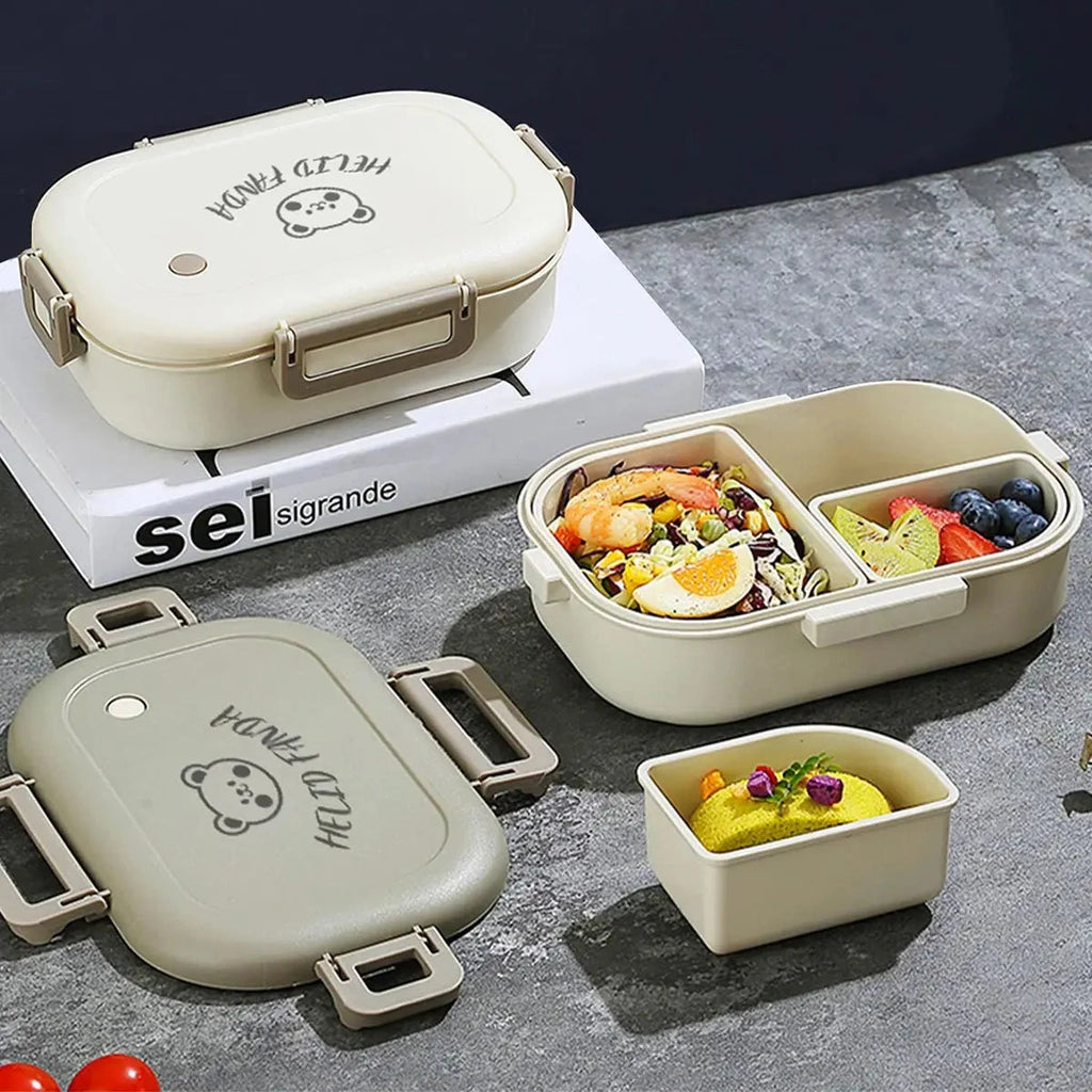 WORTHBUY Removable 3-Compartment Lunch Box 800ml Portable Plastic Bento Box Microwave School Student Kid Sealed Food Container Econic Blanks