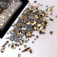 180pcs AB Flatback Glass Nail Art Rhinestones Multi-shape Mixed Diamond Gems Blue Purple Crystal Stones For DIY Nail Decoration Econic Blanks