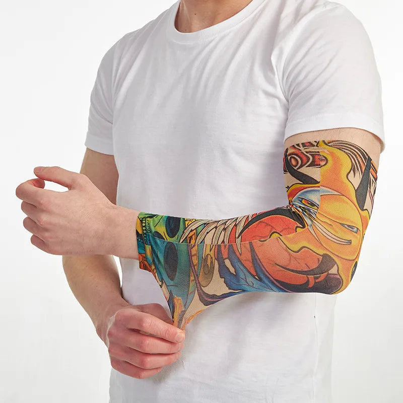 6 PCS Tattoo Sleeves Unisex Summer Cycling Sun Protection Arm Covers Beach Driving Fishing Breathable Nightclub Elastic Sleeves Quick Pick Grocers