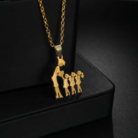 Girls Boy Children Stainless Steel Family Necklaces Mama Pendants Necklace Birthday Gifts For Women Jewelry Mother's Day Jewelry Quick Pick Grocers