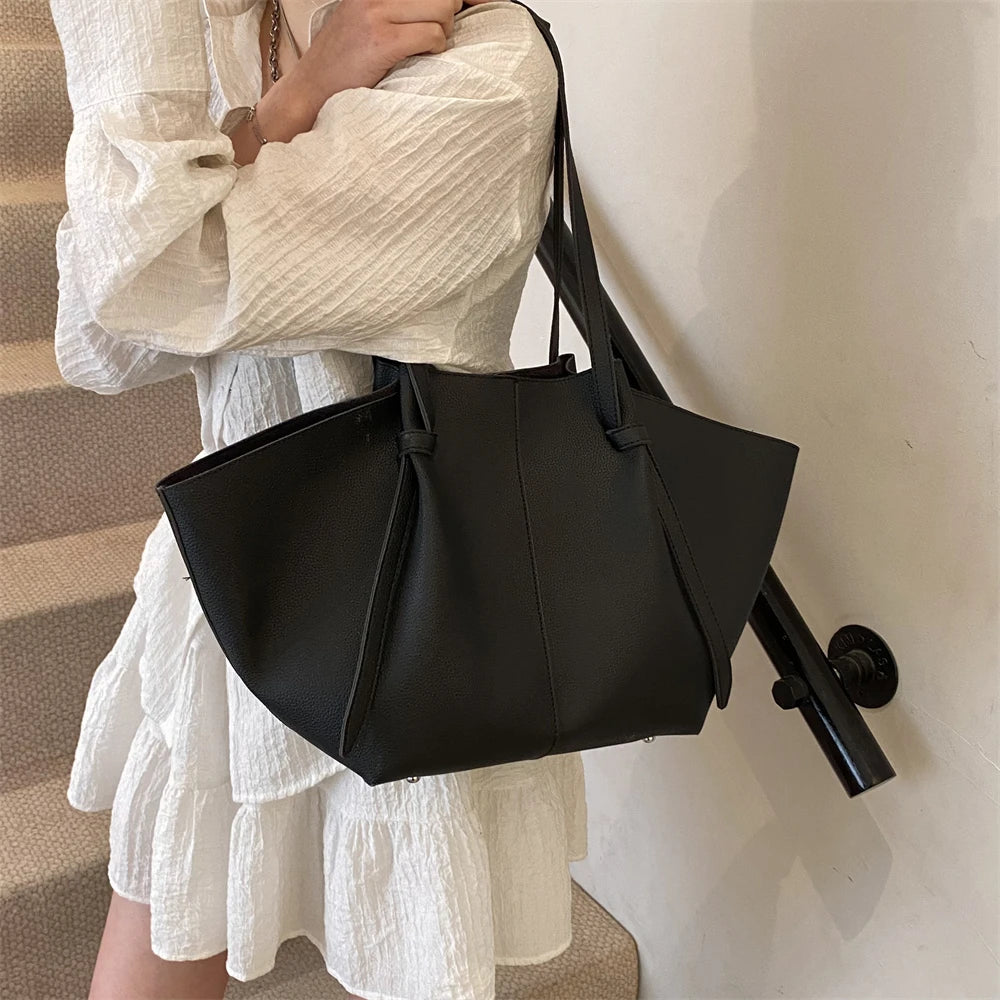 Branded Designer Shoulder Tote Bags For Women Soft PU Leather 2-IN-1 Big Capacity Shopper Tote Set 2025 Luxury Designer Handbags Quick Pick Grocers