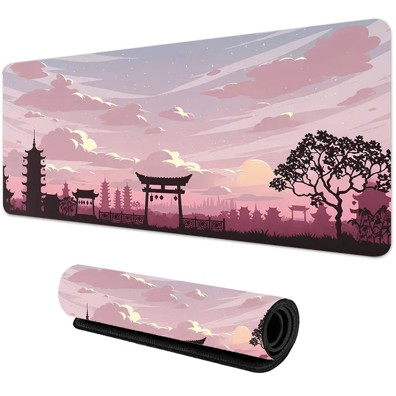 Sakura Scenery Mouse Pad Large Anti-Slip Rubber Gaming MousePad Durable Thick Seam Edge Suitable for Office and Gaming Desk Mats Quick Pick Grocers
