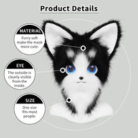 Animal Furry Fursuit Head Mask Plush Cat Fox Mask Costume Props for Halloween Cosplay Party Quick Pick Grocers