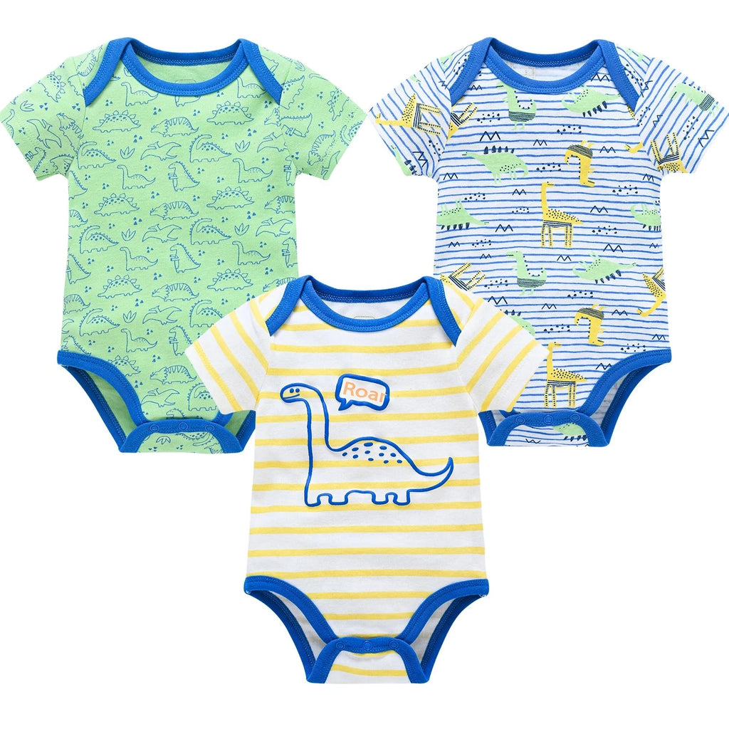 3/6 pcs a lot Baby Girls Clothes  pour nouveaux Cotton Short Sleeve Girl Bodysuit 0-12 Months Newborn Boys Clothing Toddler Econic Blanks