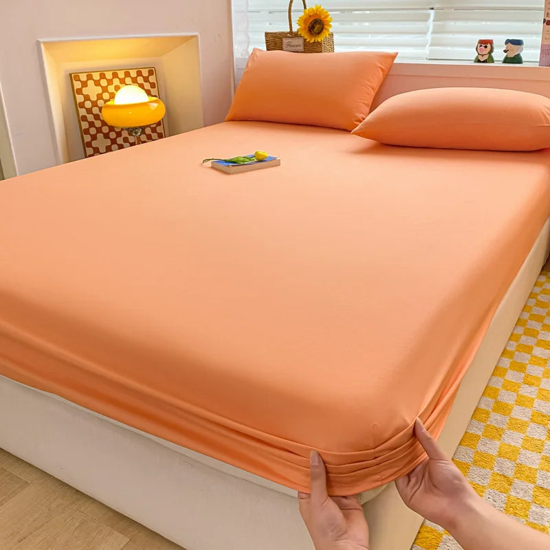 Soft Cotton Fitted Bed Sheet with Elastic Mattress Cover Quick Pick Grocers