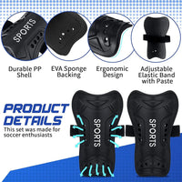 Loogdeel 2 Pair Soccer Shin Guards and Socks for Toddler Kids Youth, Lightweight Soccer Shin Pads Protective Defender Gear Quick Pick Grocers