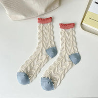 Fashion Socks For Women Summer Breathable Trendy Casual Socks Cute Fashion Korean Style Transparent Lace Sweet Socks Quick Pick Grocers