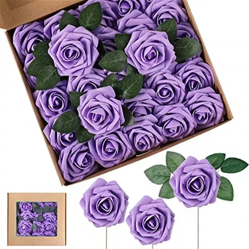 10~100pcs Rose Artificial Flowers Foam Fake Roses Wedding Bouquets Centerpieces Mothers Day Valentines Gifts Party Decoration Quick Pick Grocers