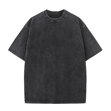 Men's Summer T-shirt 230G Heavy Cotton Vintage Washed T-Shirts Oversized Short Sleeve Loose Streetwear Short Sleeve Tops Tee Quick Pick Grocers