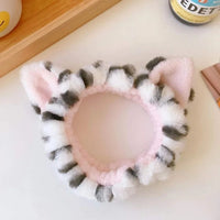 1pc adorable tiger wash face headband cartoon sell cute animal headpiece wash makeup plush tiger ear hairband Quick Pick Grocers