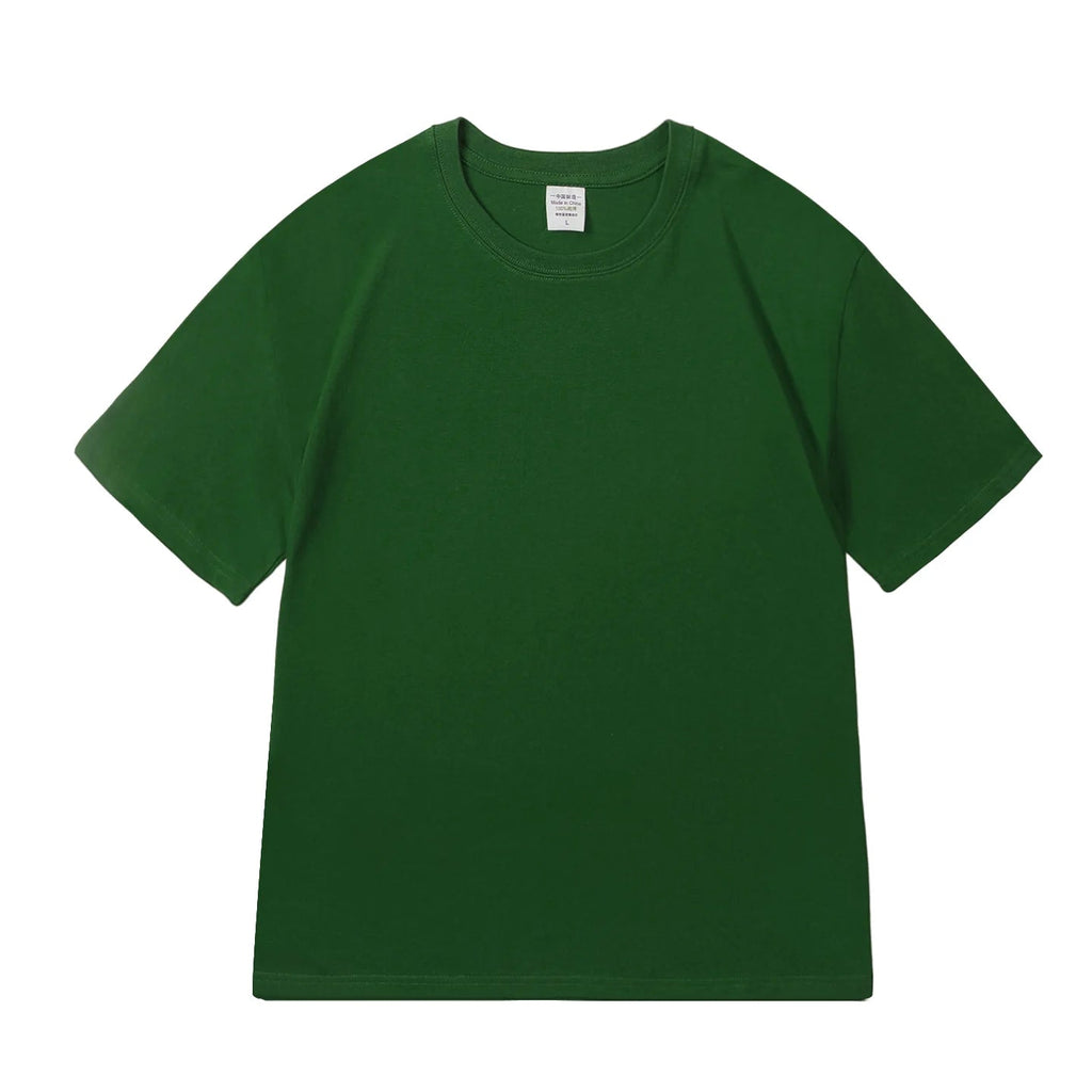 100% Cotton Five Half Sleeve Men's Women Summer T-shirt Loose Short-sleeved Casual Basic Shirt O Neck Solid Color Tops Quick Pick Grocers