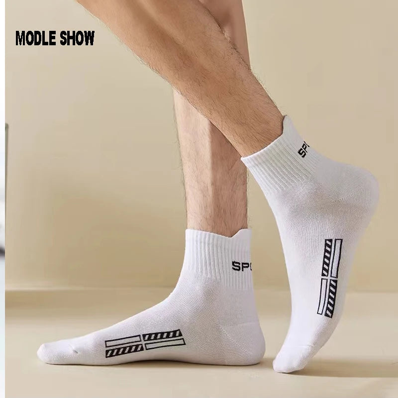 10/20Pairs High Quality Men's Socks Casual Breathable Cotton Man Run Sports Socks Spring Autumn Male Sox Gifts Plus Size 38-45 Quick Pick Grocers