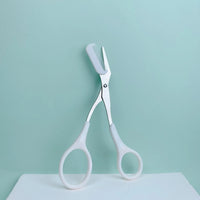 1 Pcs Pink Eyebrow Trimming Scissors with Built-in Comb - Stainless Steel, Precise Grooming Tool, Creating Perfect Eyebrows Quick Pick Grocers