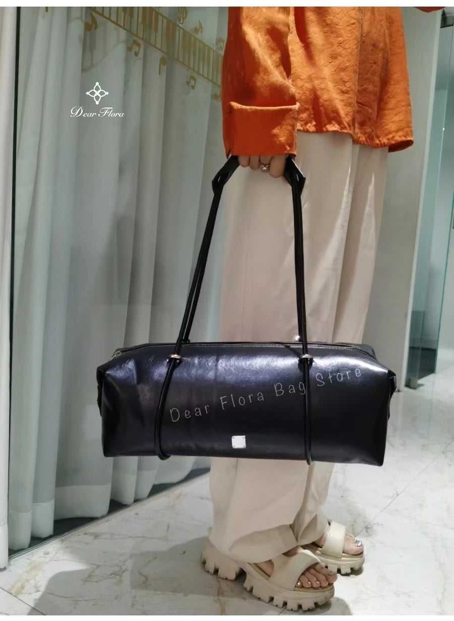 Y2K Women's Bag Large Capacity Boston Pillow Handbag Spicy Girl Fashion Motorcycle Shoulder Bags Vintage Large Capacity Tote Bag Quick Pick Grocers