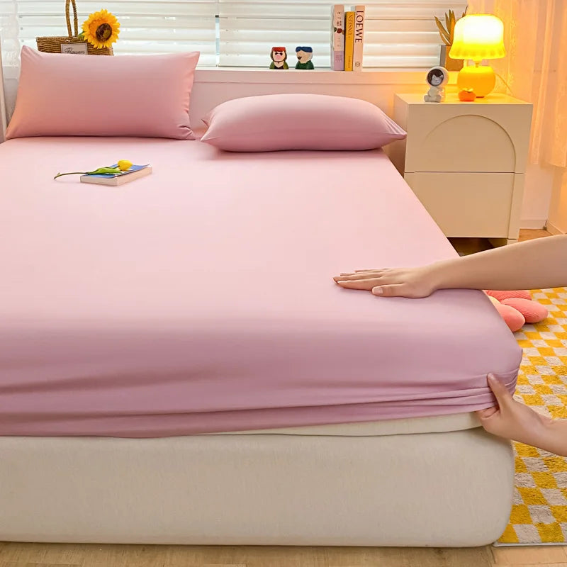 Soft Cotton Fitted Bed Sheet with Elastic Mattress Cover Quick Pick Grocers