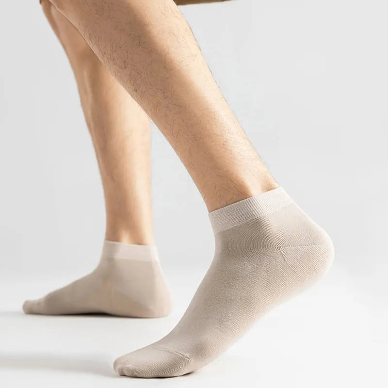 6Pairs High Quality Men Combed Cotton Socks Short Breathable Odor proof and antibacterial Business Spring Summer for Male sock Quick Pick Grocers