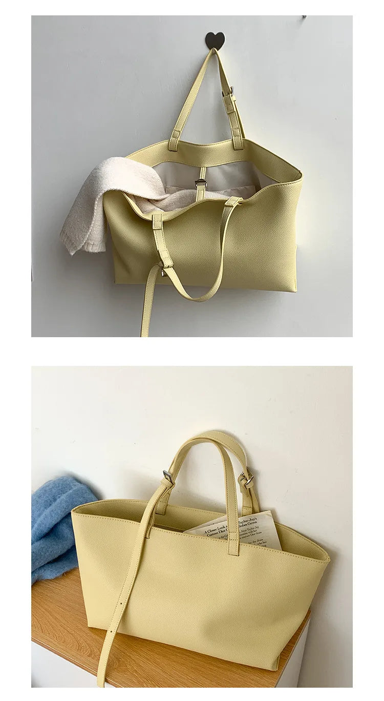 Casual Soft Tote Women Bag PU Leather Shoulder Bags for Women 2026 NEW High Quality Handbags and Purses Large Shopper Purses Quick Pick Grocers