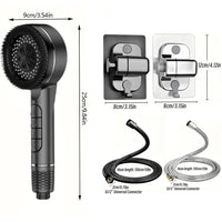 4 Modes Self-cleaning Shower Head with Silicone Brush One-Key Stop Water Massage High Pressure ABS Showerhead with Filter Quick Pick Grocers