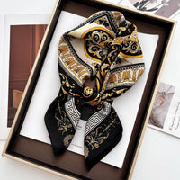 68cm Retro Chain Print Scarf Head Scarfs for Women Luxury Polyester Fiber Thin Scarf Trendy Versatile Neck Gaiter Shawl Hijab Quick Pick Grocers